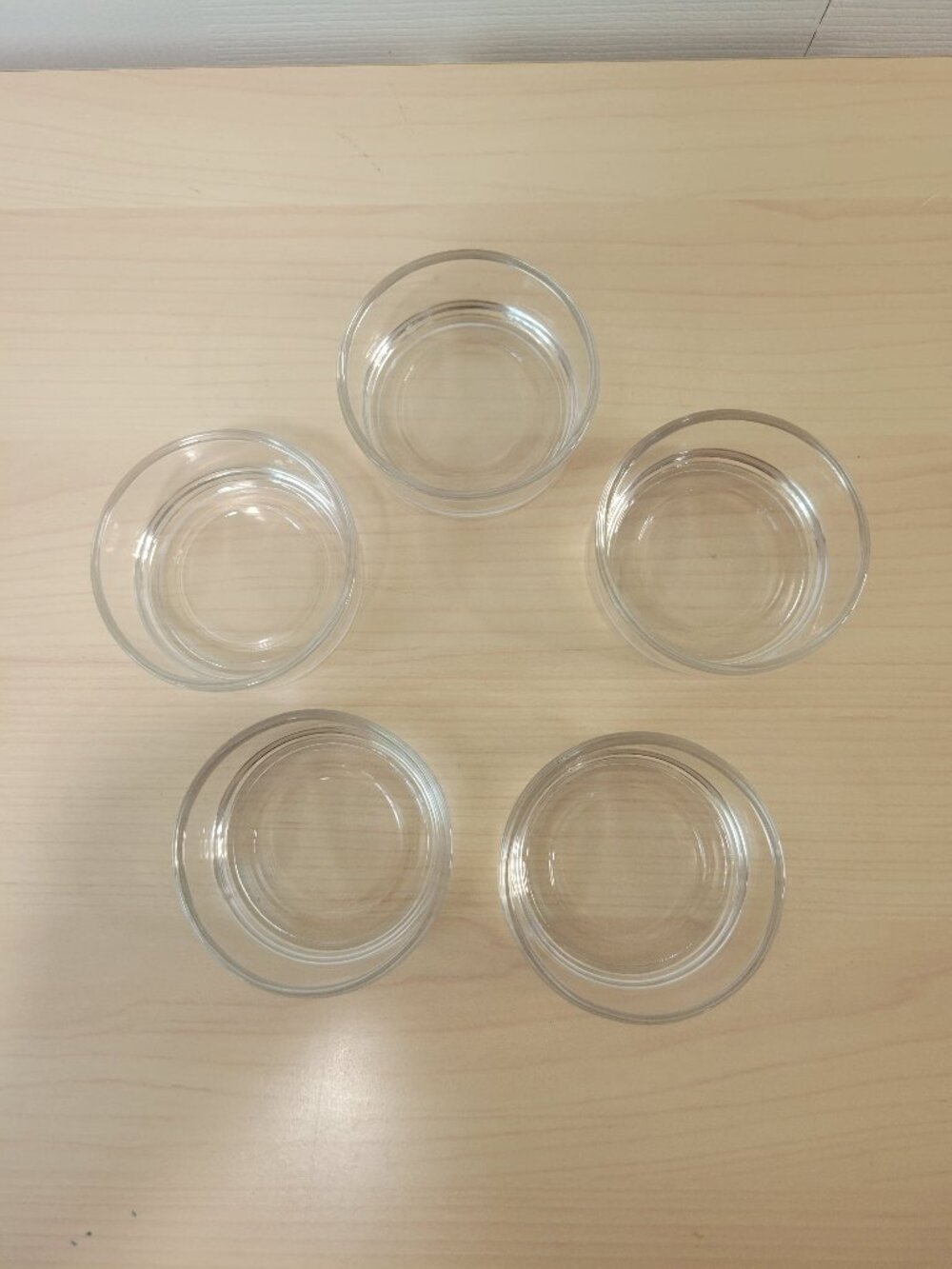 Set of 5 IKEA Clear Glass Tealight & Votive Candle Holders 2.75" Diameter EUC